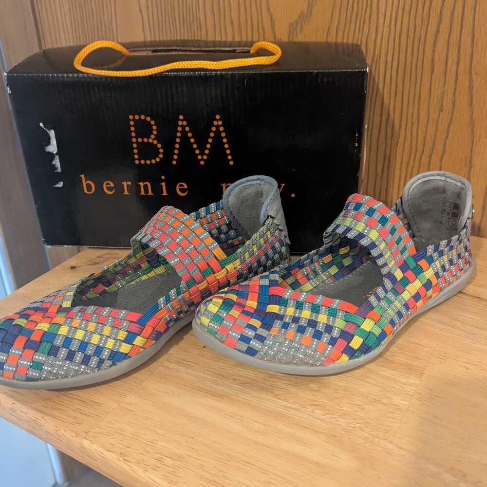 Bernie Mev "Cuddly Mary Jane Flats" Woven Colorful Women's 37 (6.5-7)